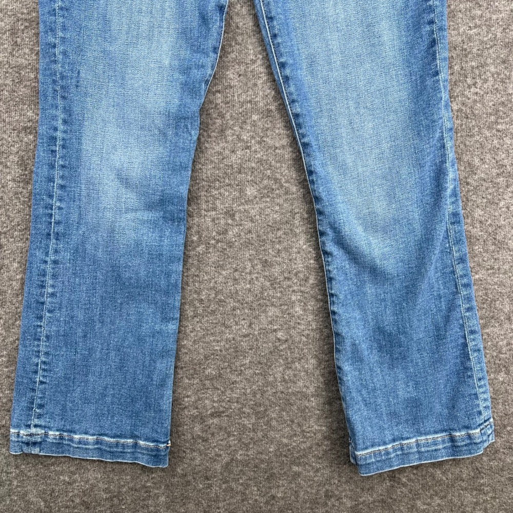 Loft The Kick Crop Jeans Womens 28/6 Medium Wash Blue Patch Pocket High Rise - Picture 4 of 14